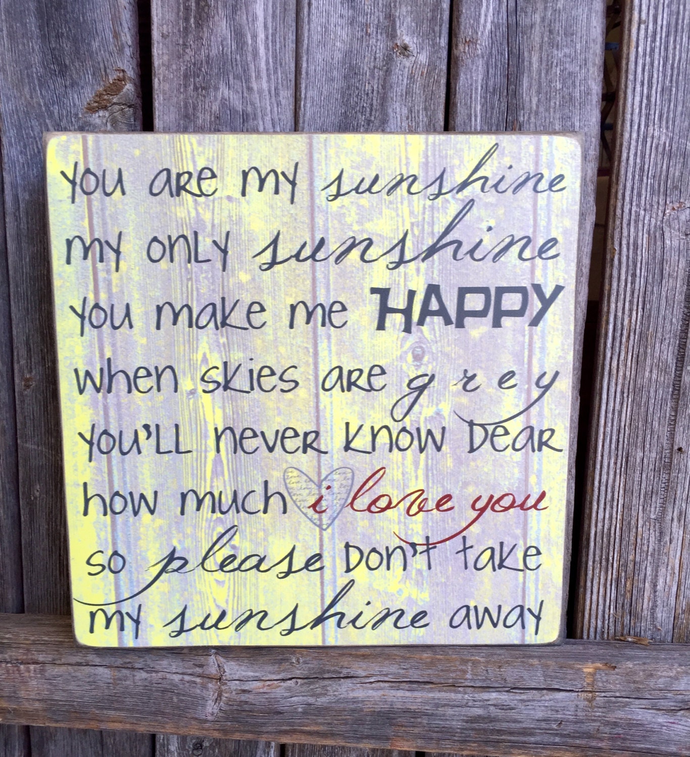 You are My Sunshine Wood Sign My Only Sunshine by MadiKayDesigns