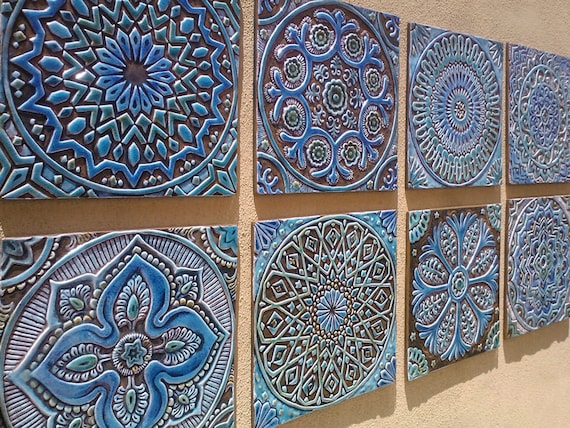 6 Moroccan, Suzani or Mandala wall hangings made from