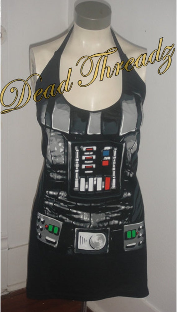 Halter top shirt dress made from Star Wars Darth Vader suit Men's t shirt  comics Choose size