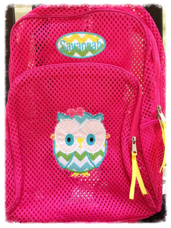 OWL Chevron Mesh Backpack for Girls by MadHouseBoutique on Etsy