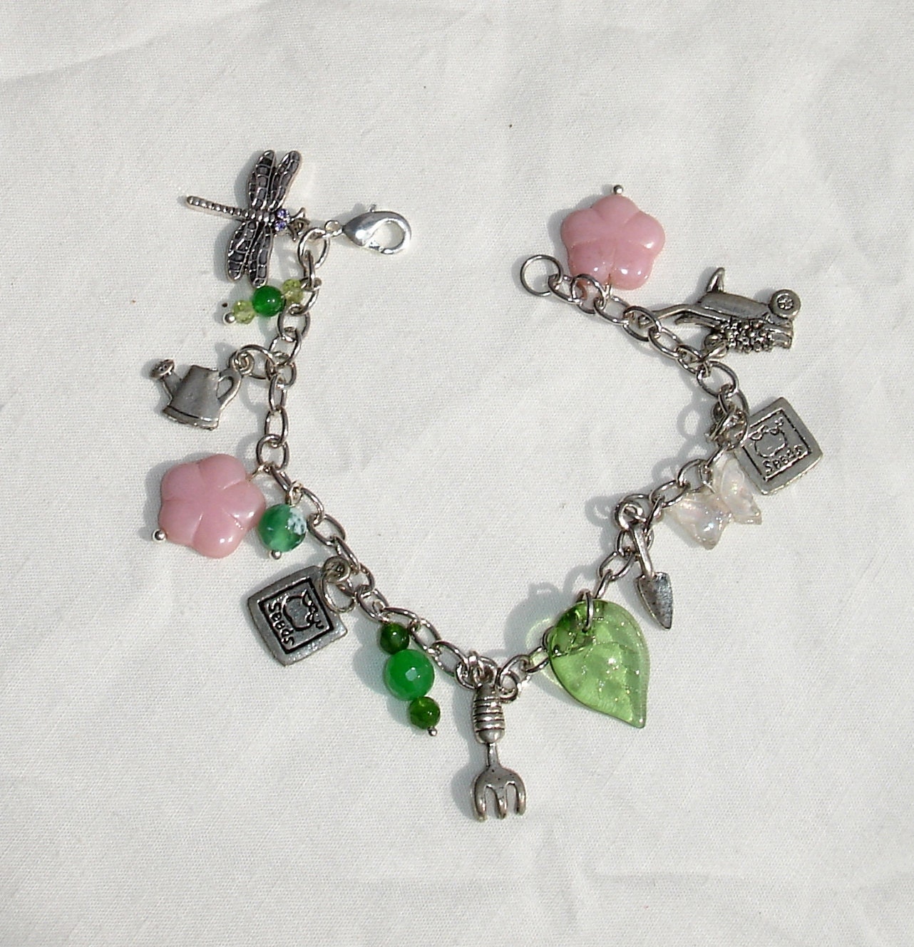 Spring Gardening Charm Bracelet Handmade Fashion Jewelry