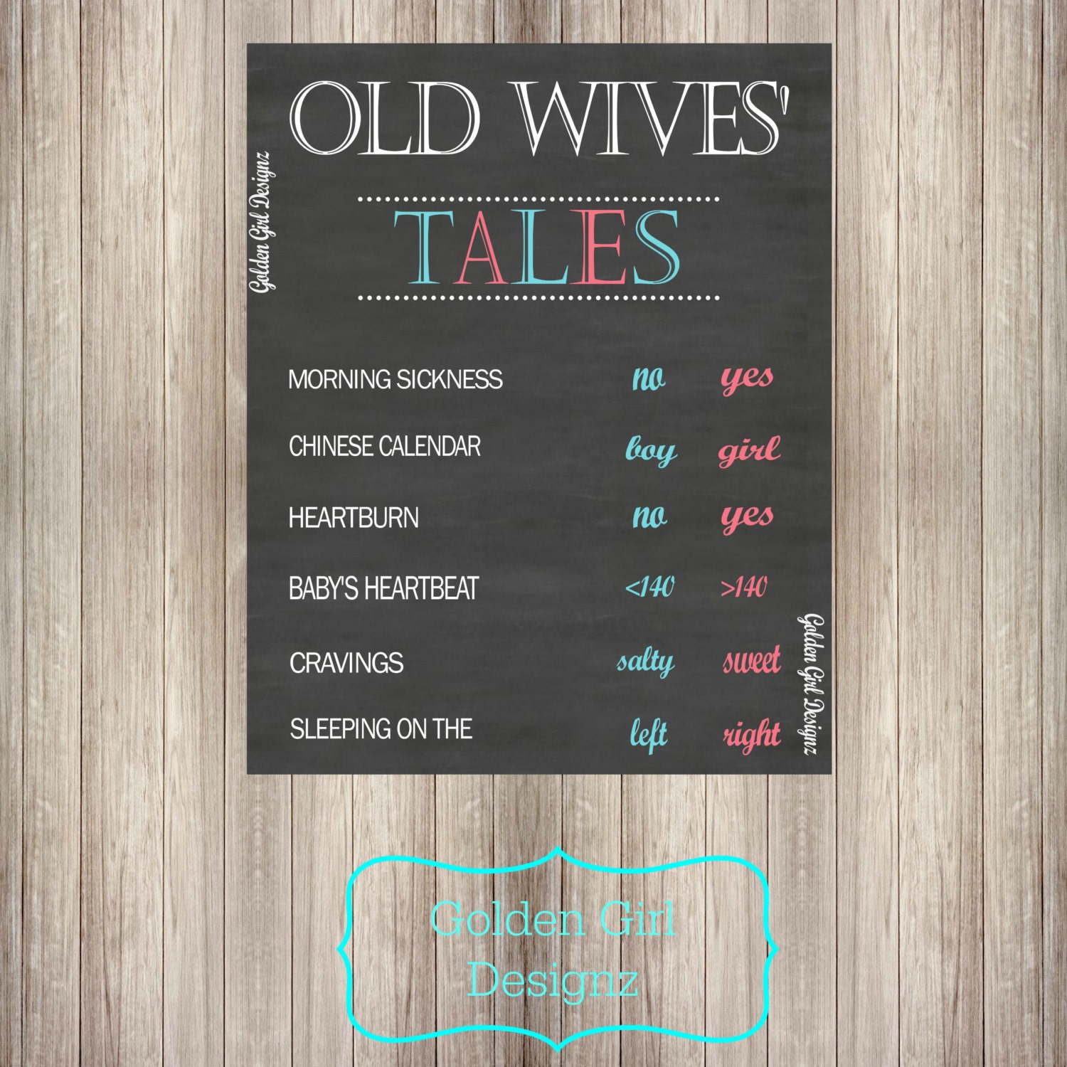 Chalkboard Old Wives Tales Printable Sign for by GoldenGirlDesignz