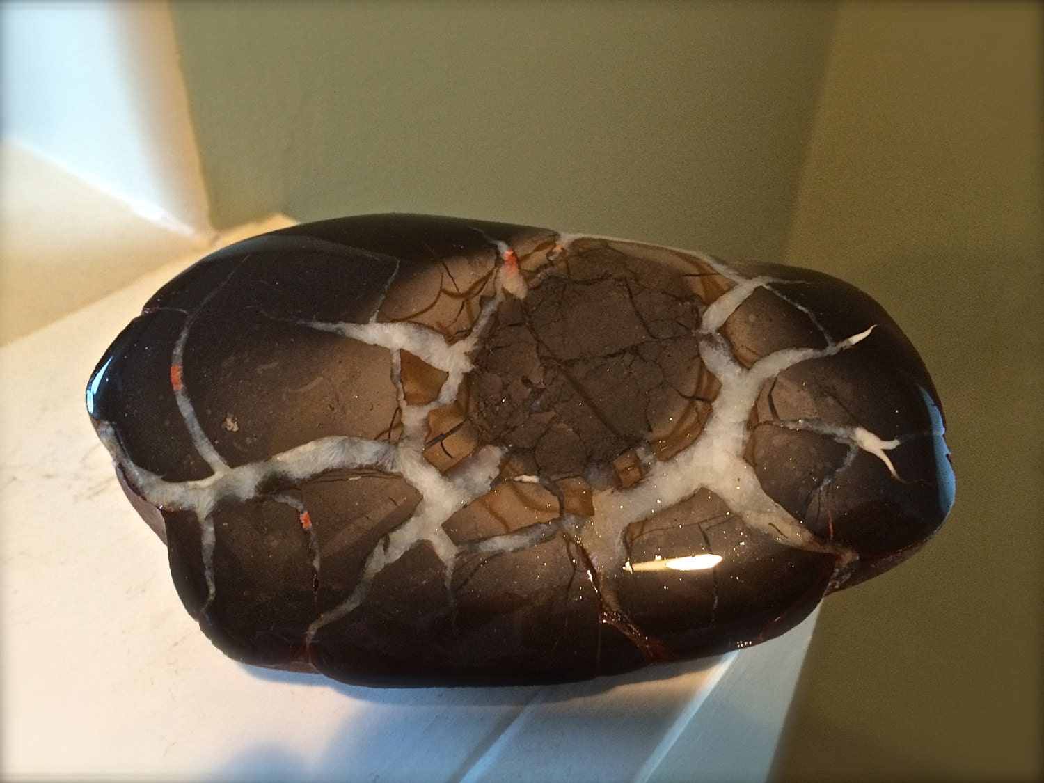 Rare Michigan Lightning Stone Septarian Concretion by Spheremaker