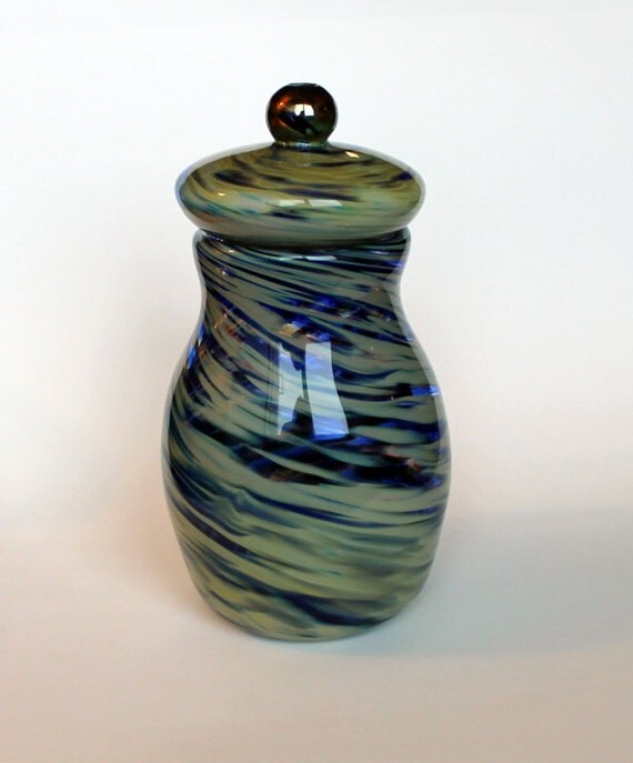 Hand BlownGlass JarWith Fitted Lid by RMasicaGlassArt on Etsy