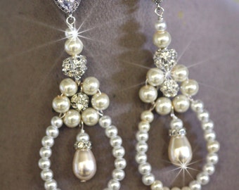 Bridal Earrings Crystal Swarovski Wedding Jewelry by simplychic93