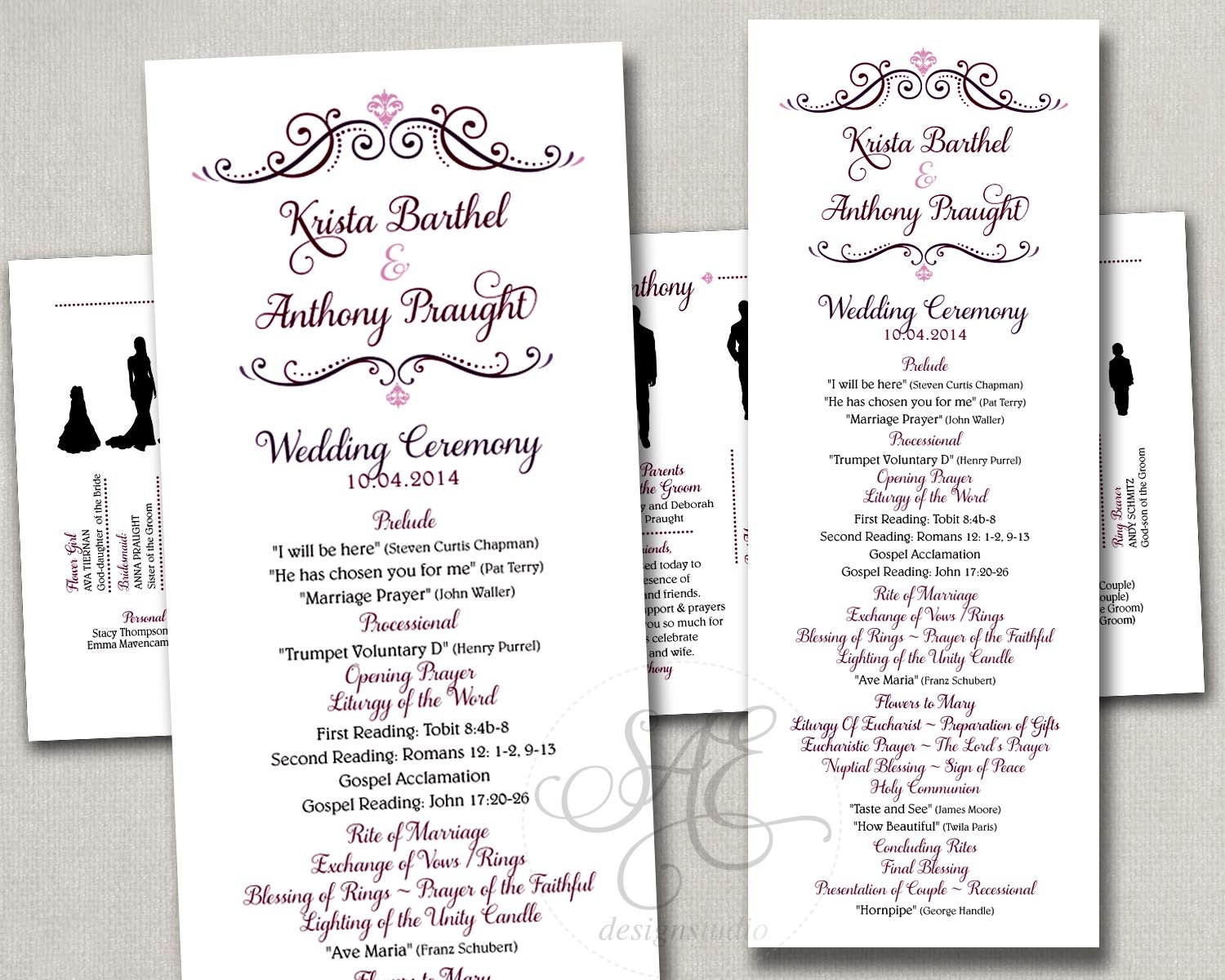 Wedding Program Modern Printed Simple Elegant by SAEdesignstudio