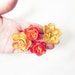 Orange Flower Hair Pins. Floral Fabric Hair Pins in Vibrant Red Orange and Deep Golden Yellow. Tropical Summer Wedding Hair Accessories