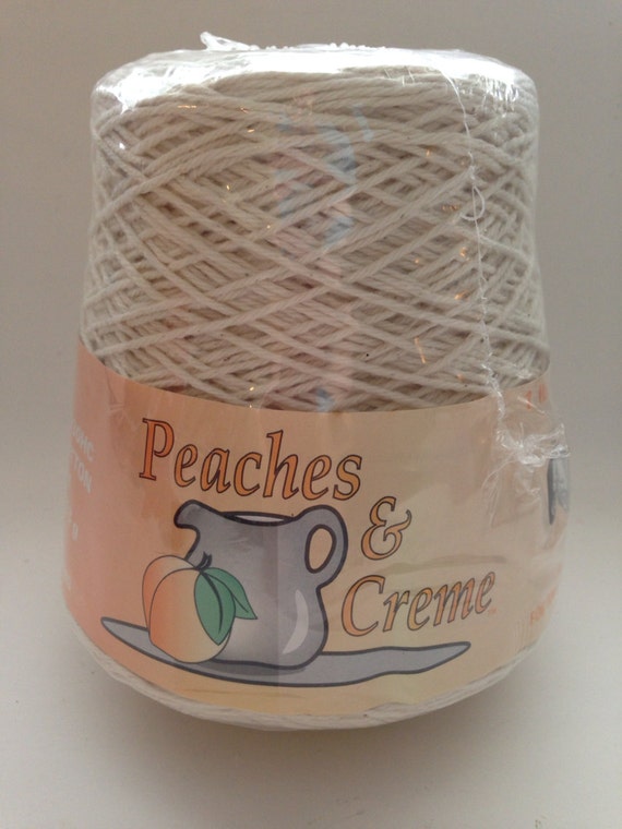 Peaches & Creme Large Cone Cotton Yarn Ecru by AbundantLifeGifts