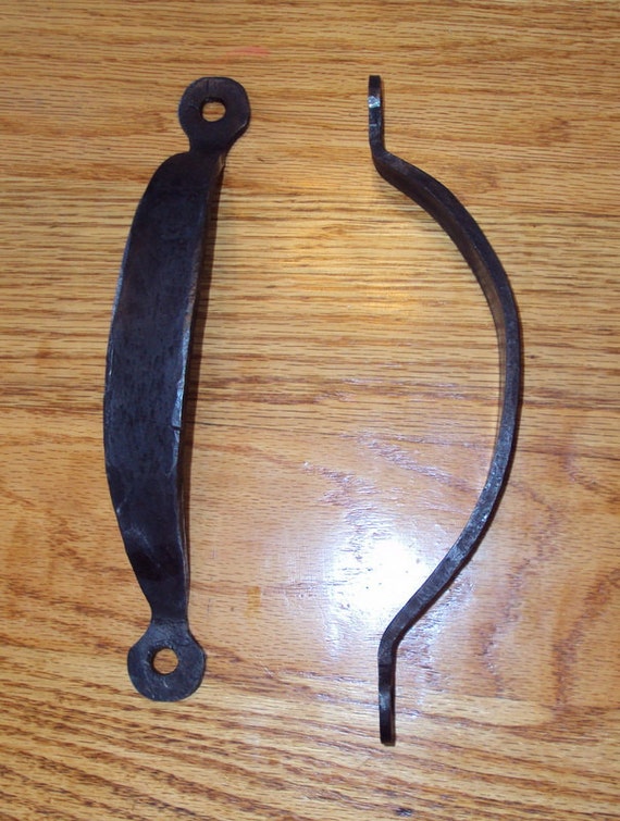 Set of 2 Hand Handles Blacksmith Made Wrought Iron