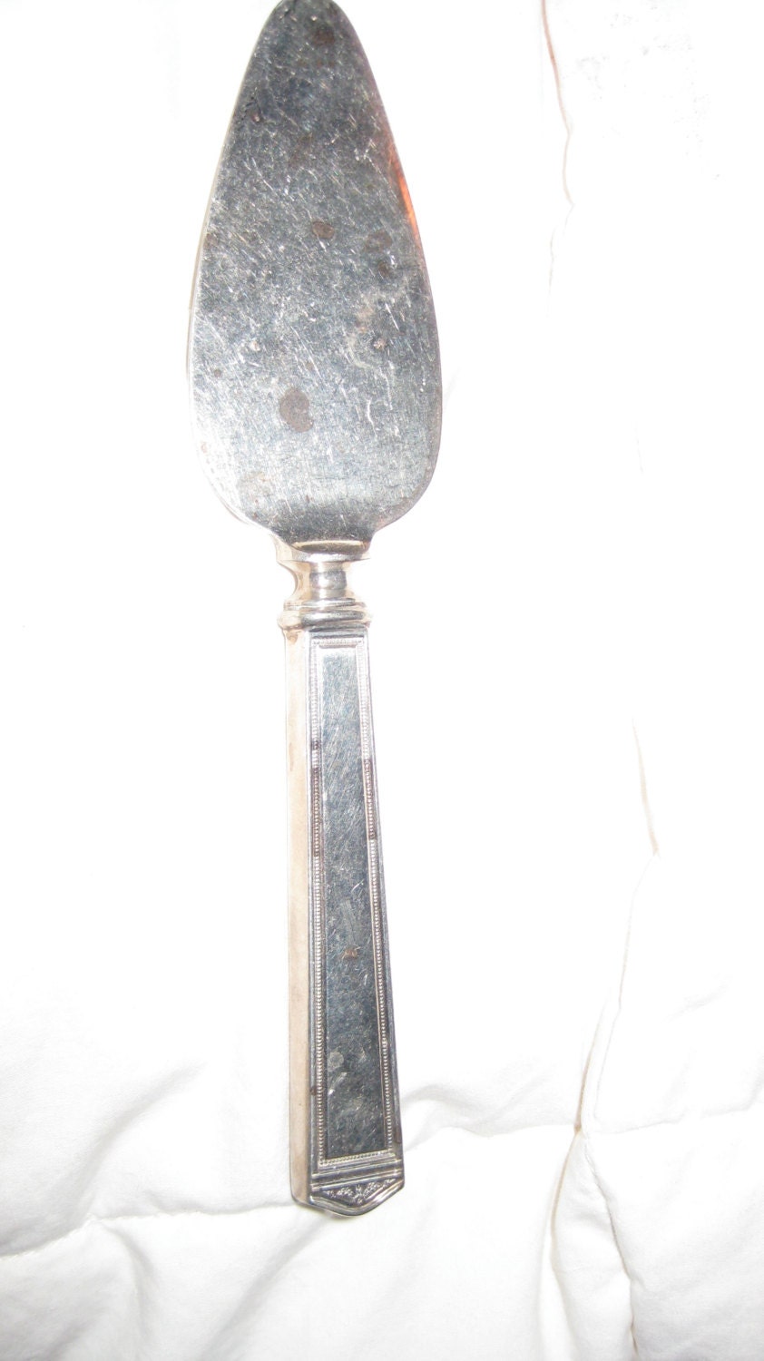 Silver Pie Server Art Deco Antique Vintage Silver Plate Miniature Pie