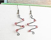 Twisted Wire Earrings, Corkscrew Earrings Twisted Earrings Steel Wire Earrings Copper Wire Earrings Earrings Handmade Spiral Dangle Earrings