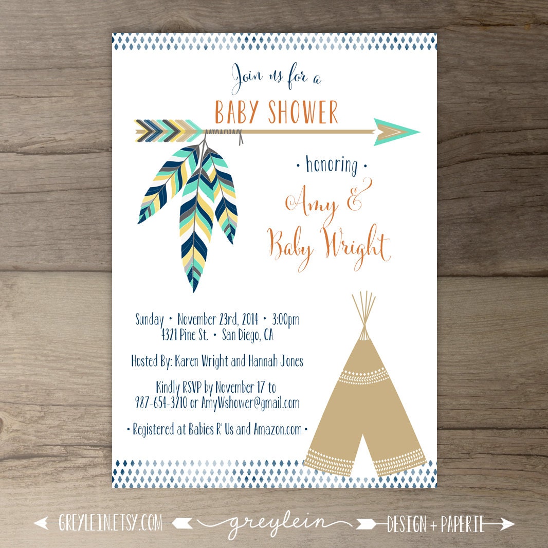 Tribal Baby Shower Invitations 6