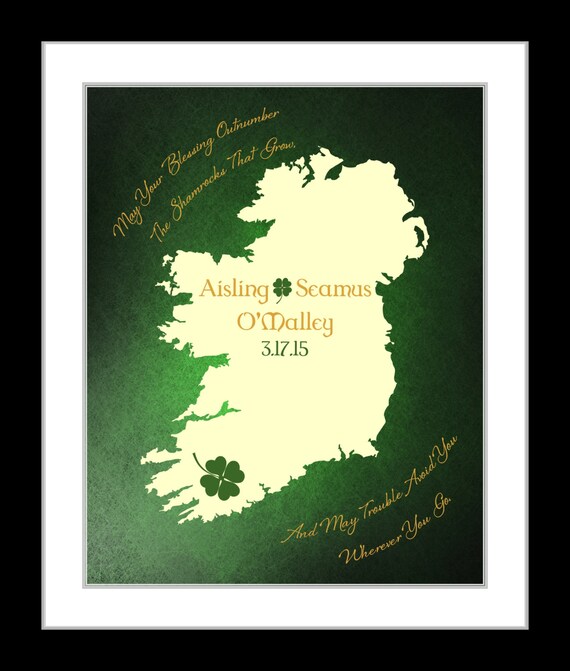 st patricks day wedding gift with irish blessing unique personalized ...
