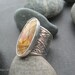 Cherry creek jasper ring, golden brown earth tones, wide ring band, primitive abstract patterns, one of a kind ring, size 7, picasso jasper
