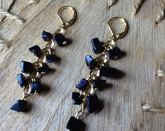 Blue goldstone Earrings