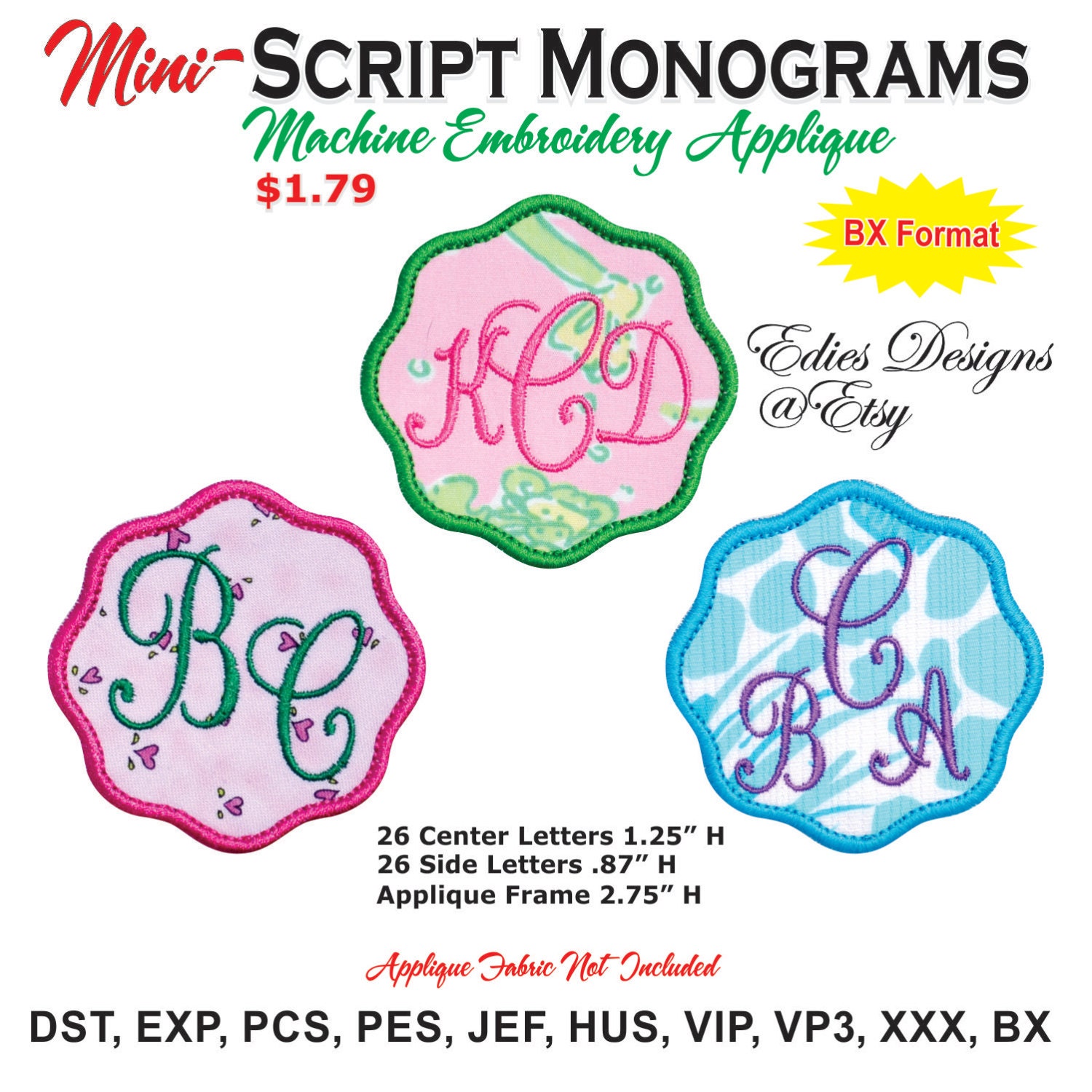 Mini script monograms machine embroidery fonts bx format Mini script monograms machine embroidery fonts bx format