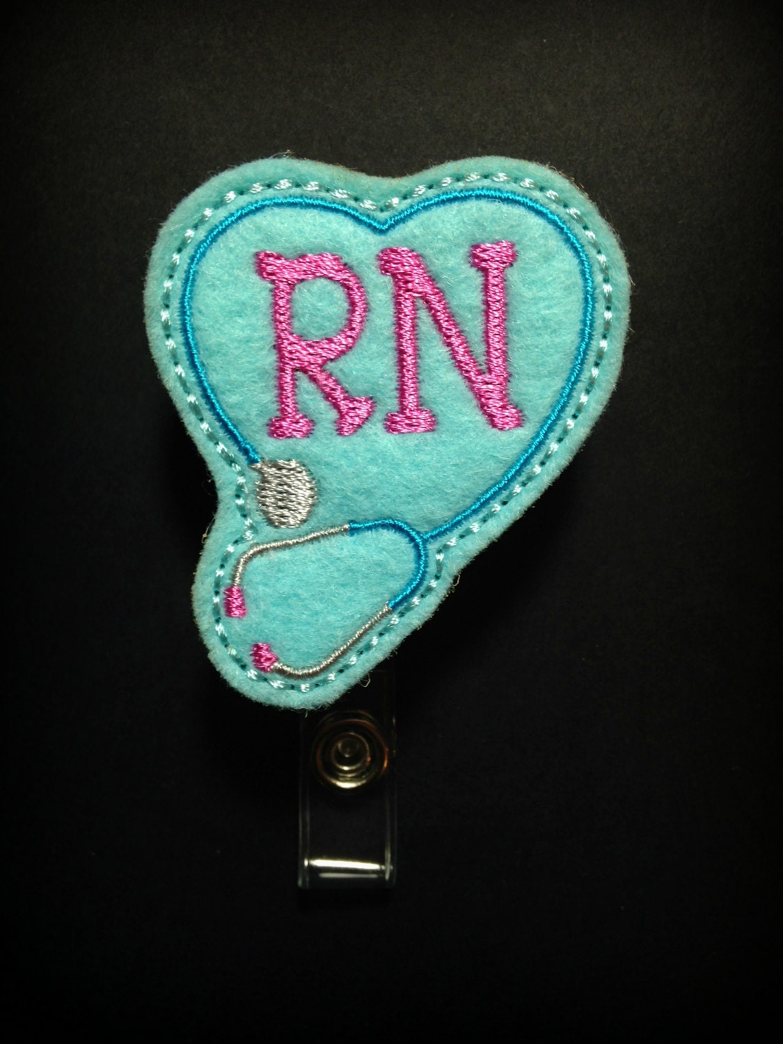 RN Stethoscope Badge ReelNursing Badge Optometry Id Holder