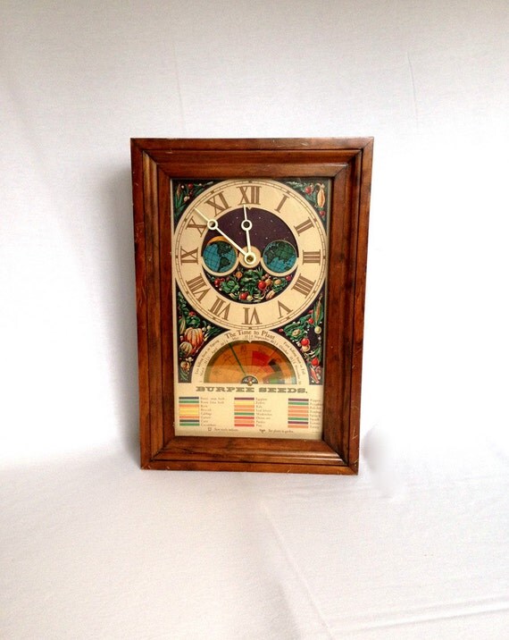 Vintage Clock Burpee Seed Planting Guide Time to Plant Mantle