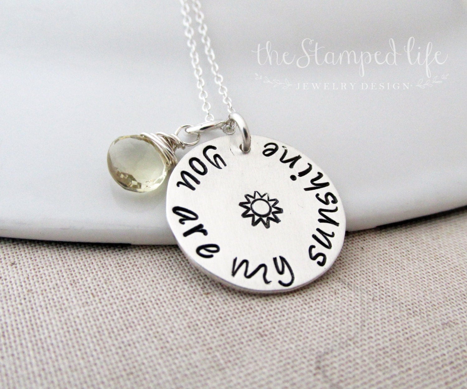 You Are My Sunshine Necklace Sterling Silver by TheStampedLife