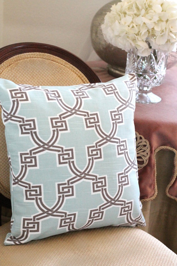 light blue pillow 20x20 covers with zipper by MonarcaDesigns