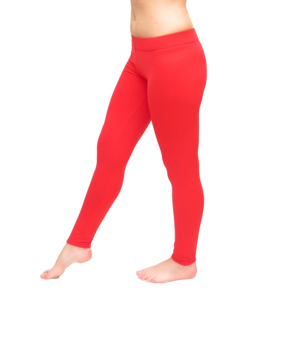 Red leggings red yoga pants red yoga clothing yoga by AncyShop