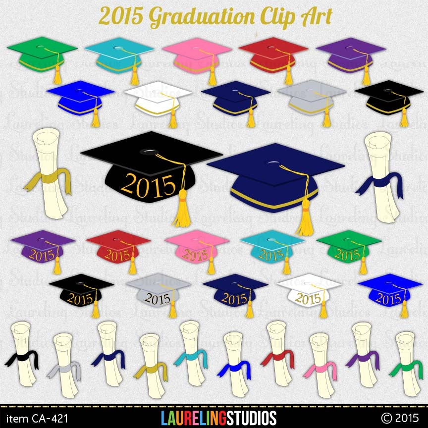 graduation clipart: 2015 graduation digital by LaurelingStudios