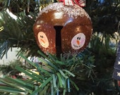Hand Painted Snowman Bell Christmas Ornament