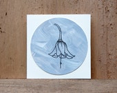 Miniture Handmade Gift Card - Grey Flower