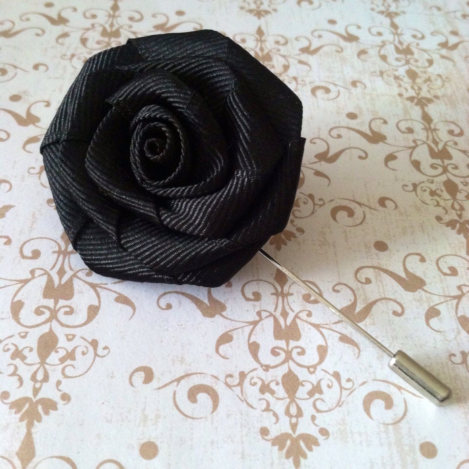 Men's Flower Lapel Pin Rose Lapel Pin Wedding by NeckandLapel