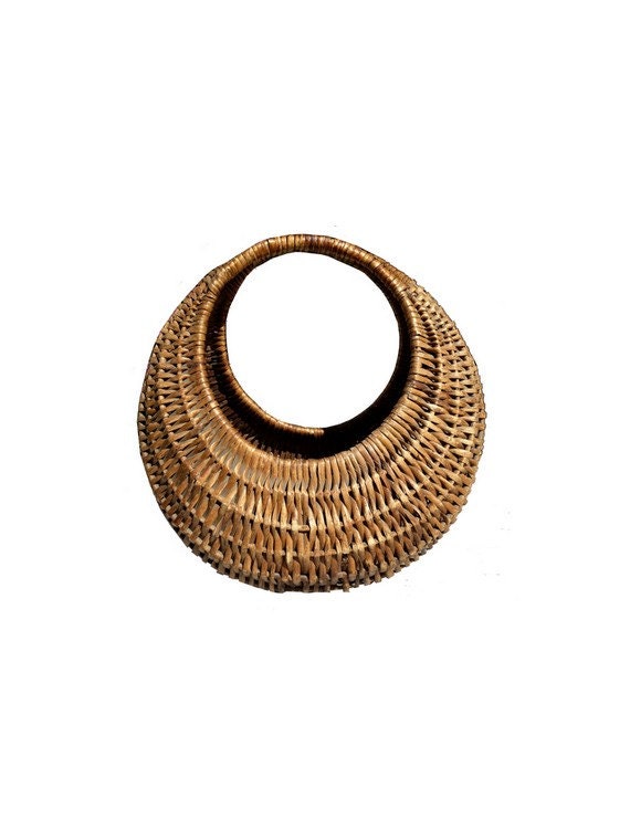 60s LARGE straw basket // french picnic BASKET // by jolimome