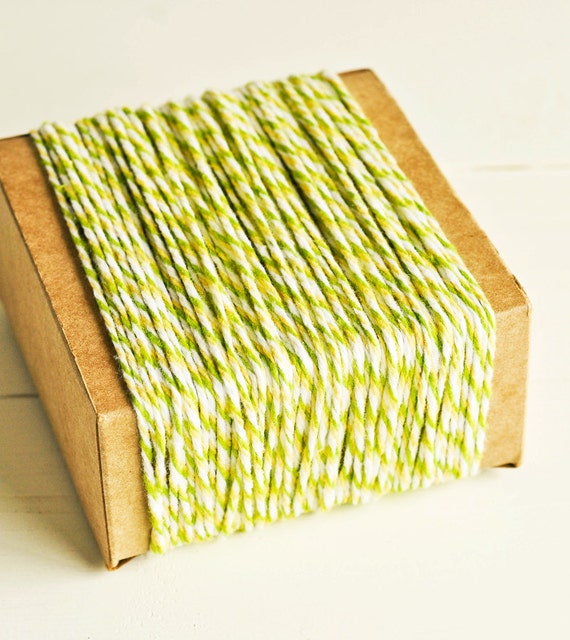 Thick Cotton Twine in Bright Green Twist 10 Yards