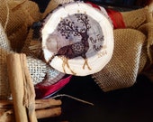 Unique 2.8" Locally Grown Wood Disc Ornament, Custom Made Snowflake Reindeer, Personalized, Engraved, Christmas Decoration, Handmade