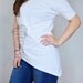 Off shoulder tunic asymmetric shirt t-shirt for women rock shirt gray