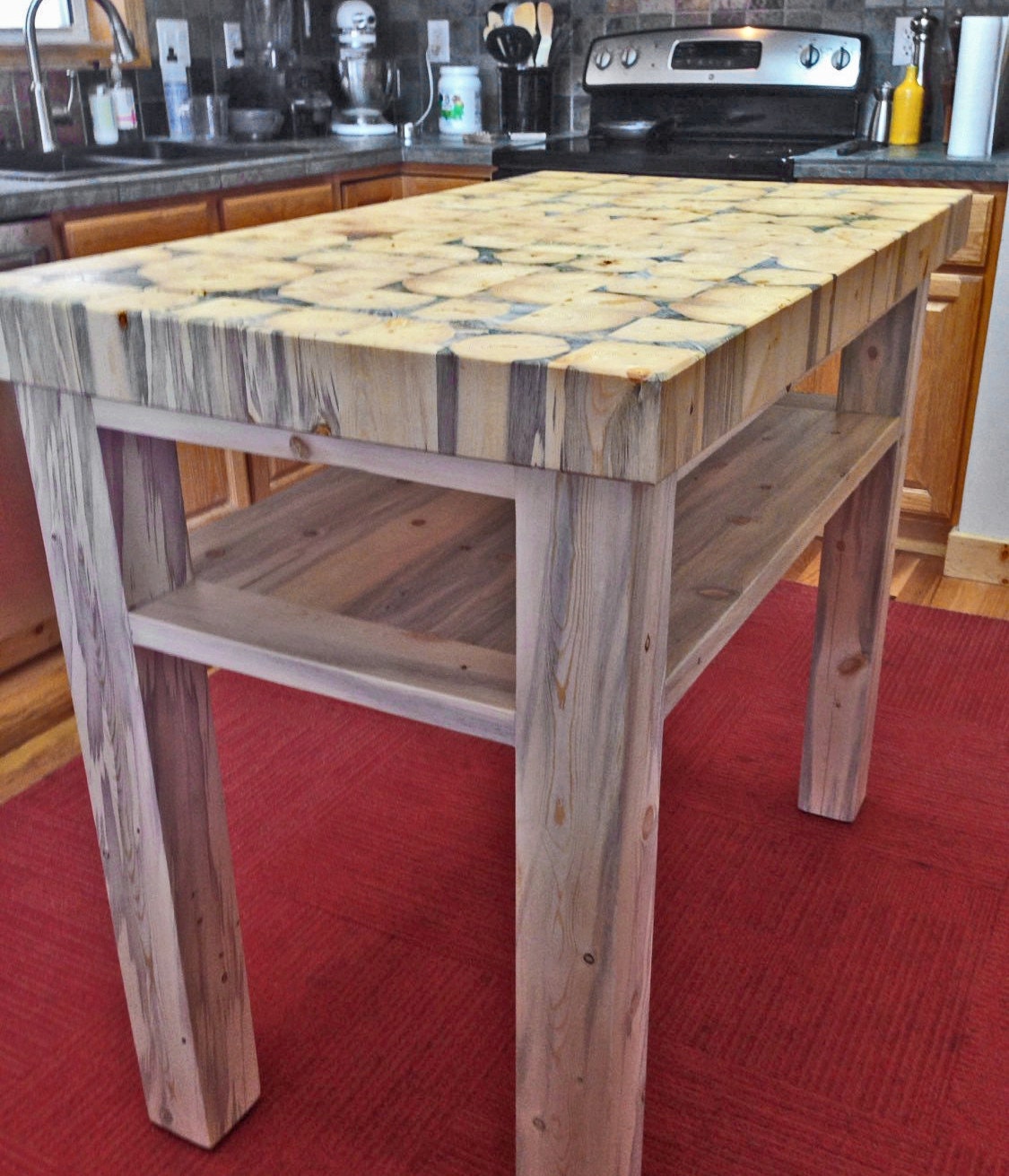 Butcher Block Kitchen Island 3 thick end grain blocks