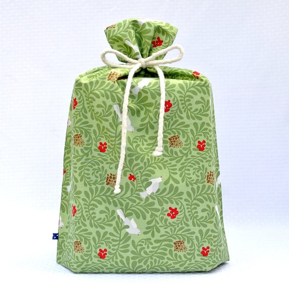 reusable cloth christmas bags