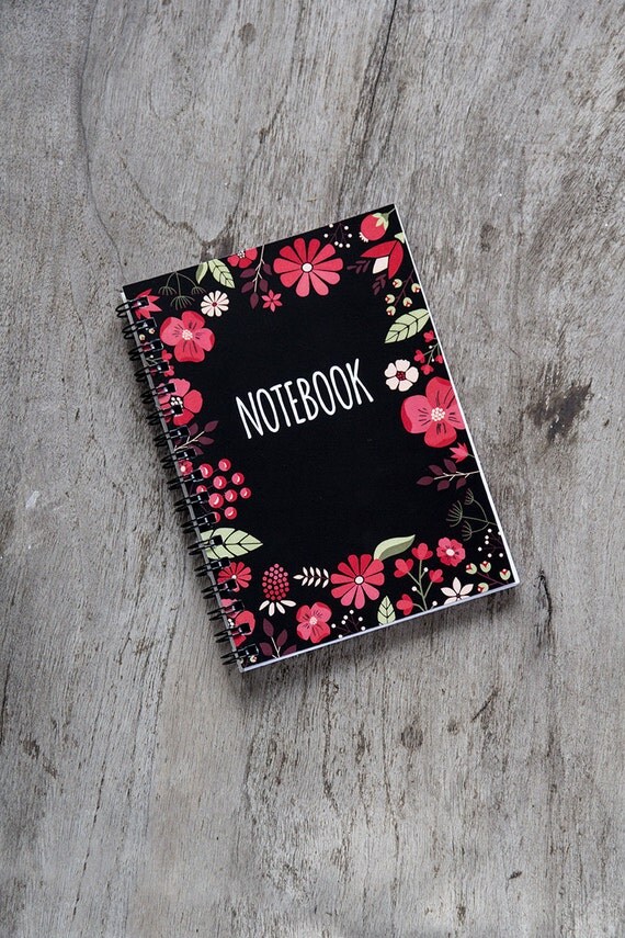 Items similar to 4x6" Flower notebook, spiral notebook journal, lined