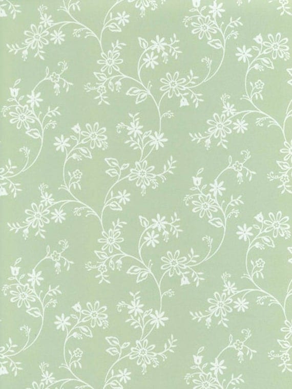 Wallpaper Mini Trailing Floral Toil in White on Soft Light