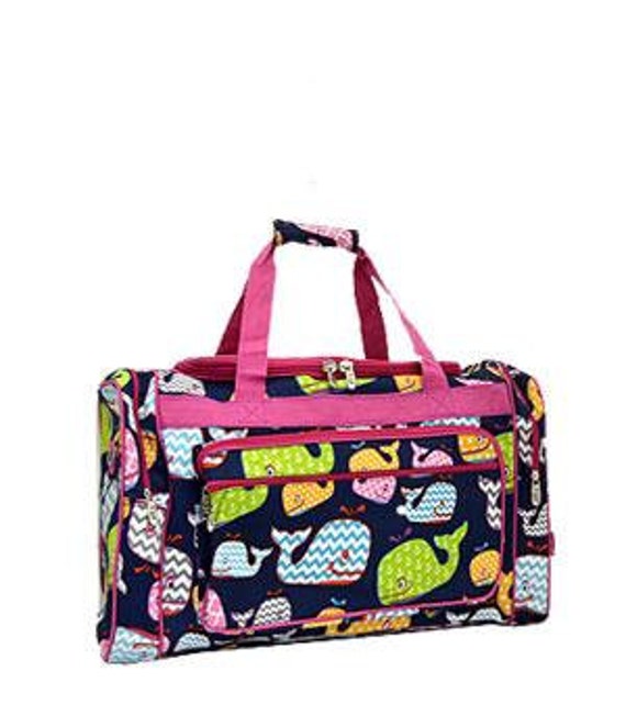 Personalized Pink whale duffle/gym/travel bag by sewsassybootique
