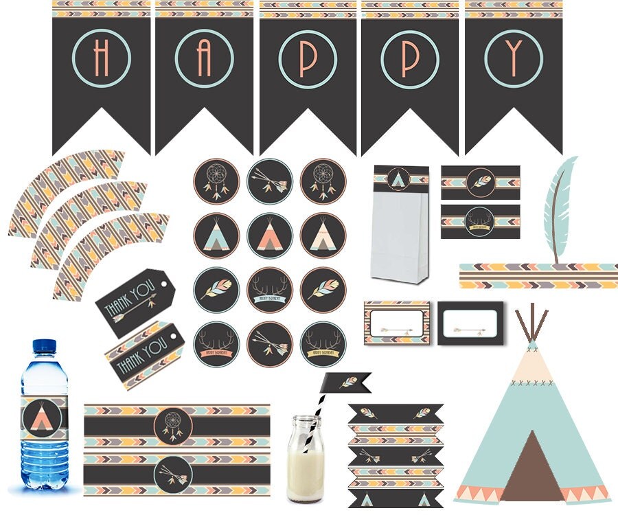 Tribal Party Printable Tribal Printable Tribal