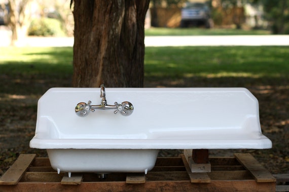 antique porcelain drainboard kitchen sink