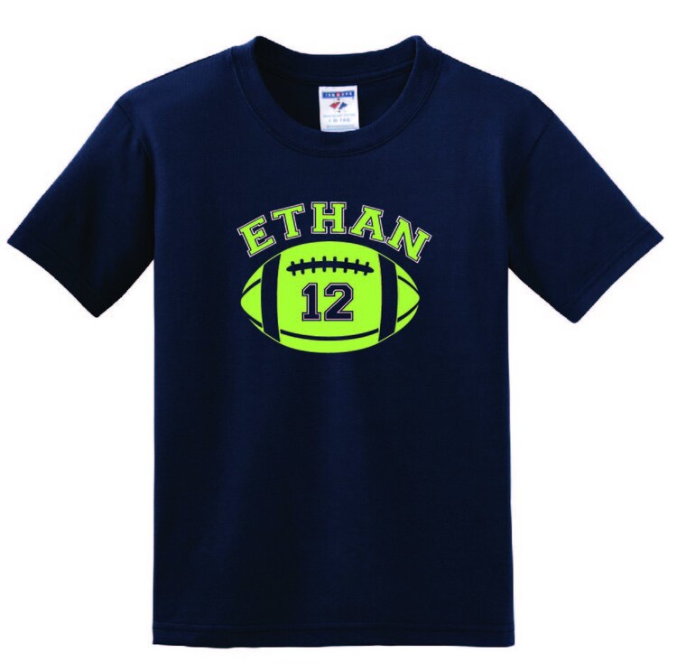Personalized Football T shirt with Number boy by DarkHorseDecals
