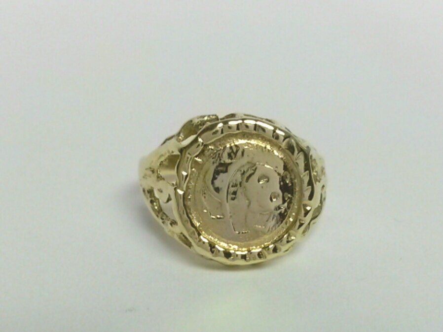 Size 2.5 Estate 10k Yellow Gold Ring Panda Coin COPY Baby