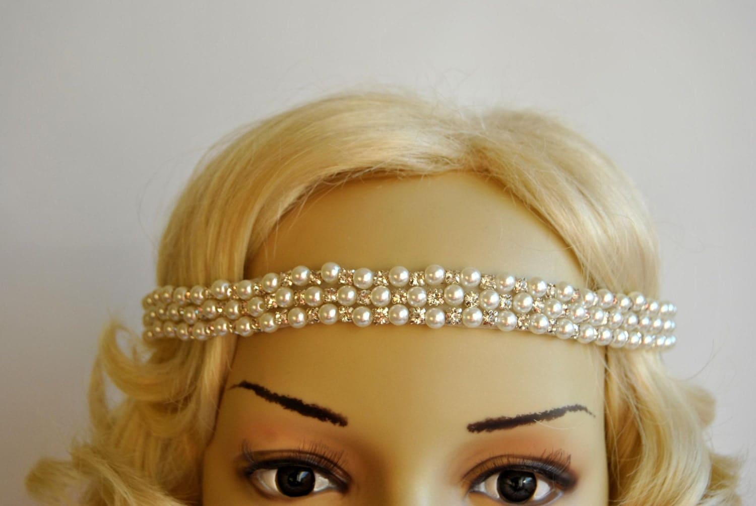 Rhinestone Pearls Headband Wedding Crystal By Blueskyhorizons