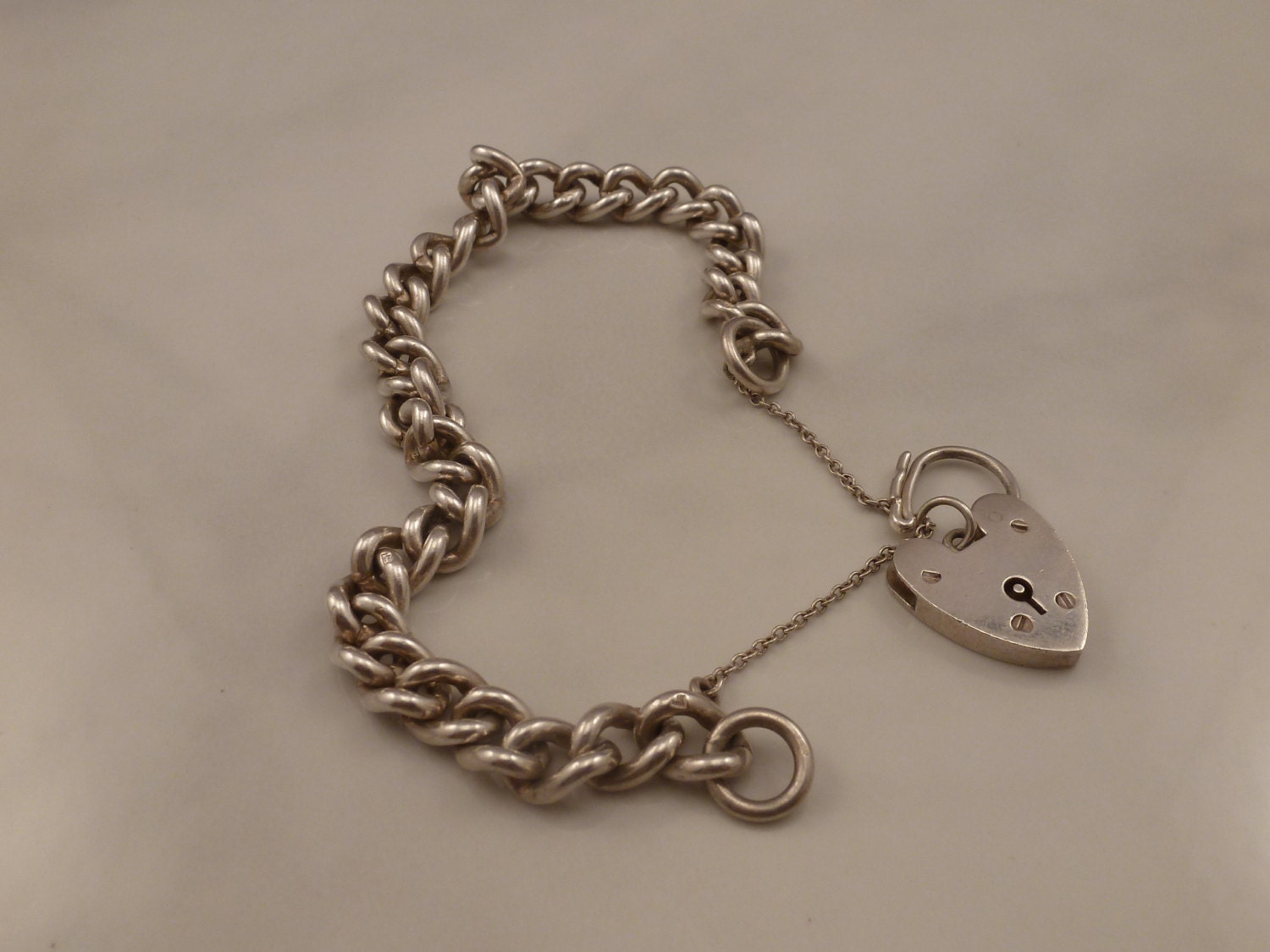 Victorian Sterling 1900's Lock Bracelet.
