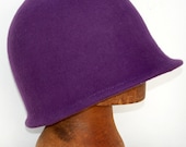 Violet formed-felt cloche hat