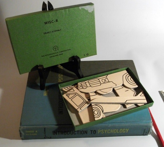 Vintage Object Assembly Test WISCR Car Puzzle Wechsler