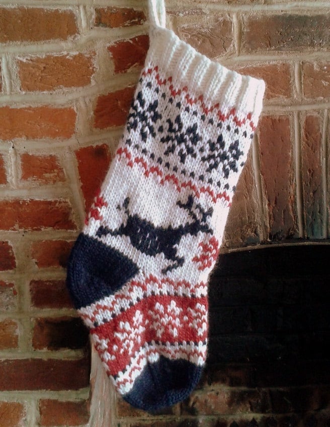 Nordic Scandi Christmas Stocking Knitting Pattern PDF