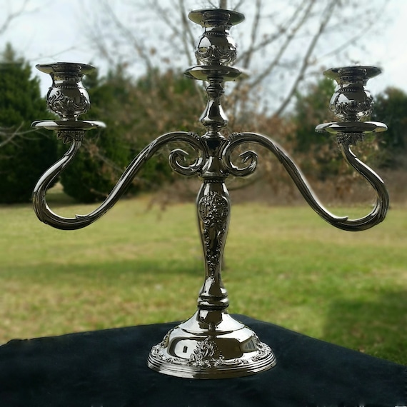 3 armed Candelabra silver plated Godinger Candelabra