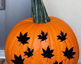 Fall Leaves Halloween Fall Autumn Decor Pumpkin Decal Vinyl Sticker