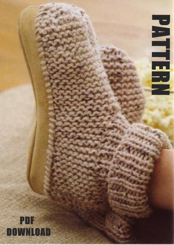 Ladies Slippers Knitting Pattern Slipper Boots PDF Instant